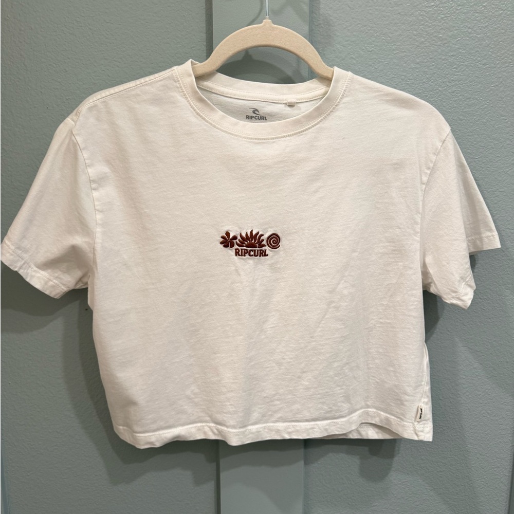 Rip Curl White Tee with brown Logo